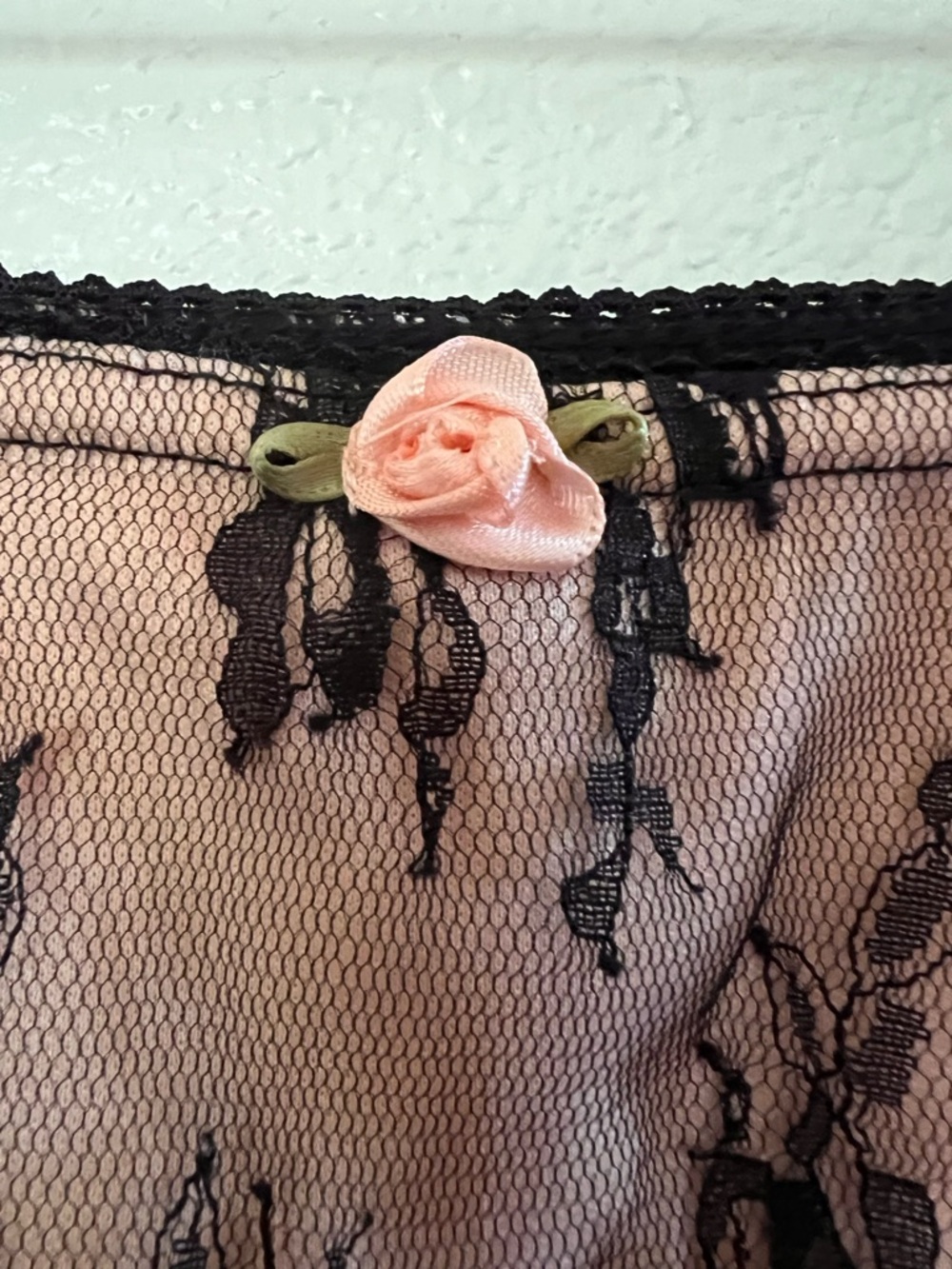 I Believe Lace Skort Pink Black Sheer Layered Y2K Coquette Size L - Picture 4 of 6